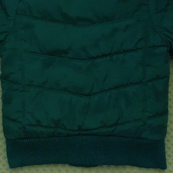 Frost Free Hooded Fleece Lined Green Puffer Jacket, pink deer - Picture 3 of 4